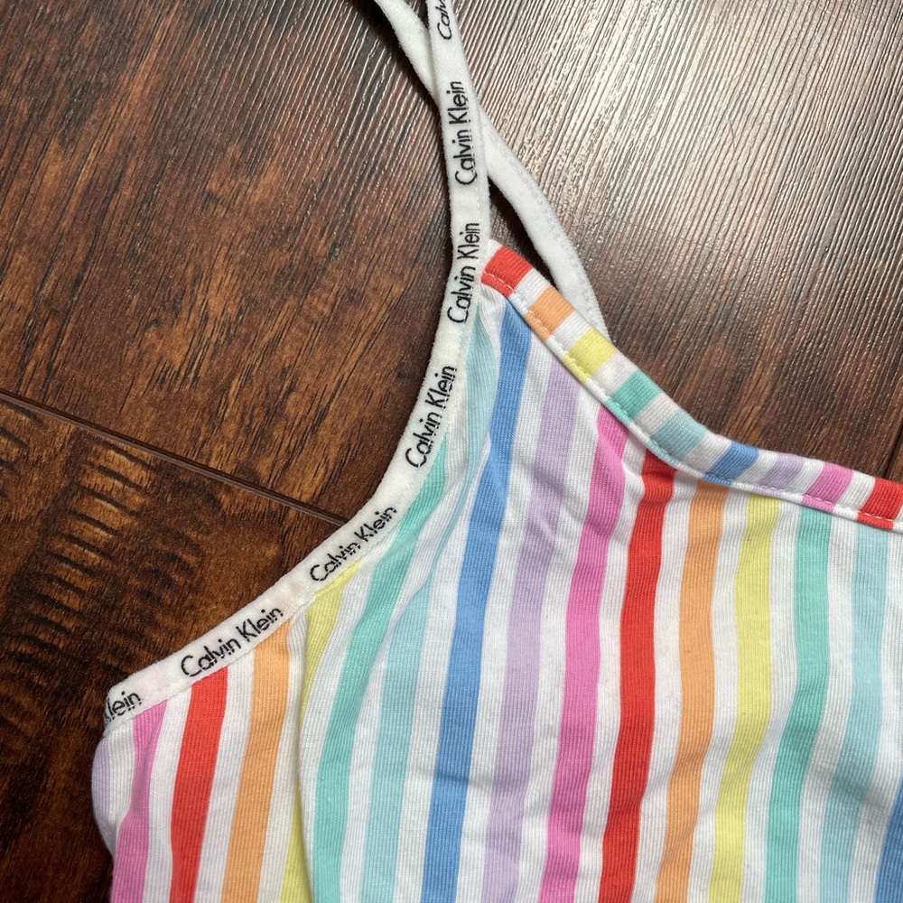 Calvin Klein Pastel Multicolor Striped Tank Top cami